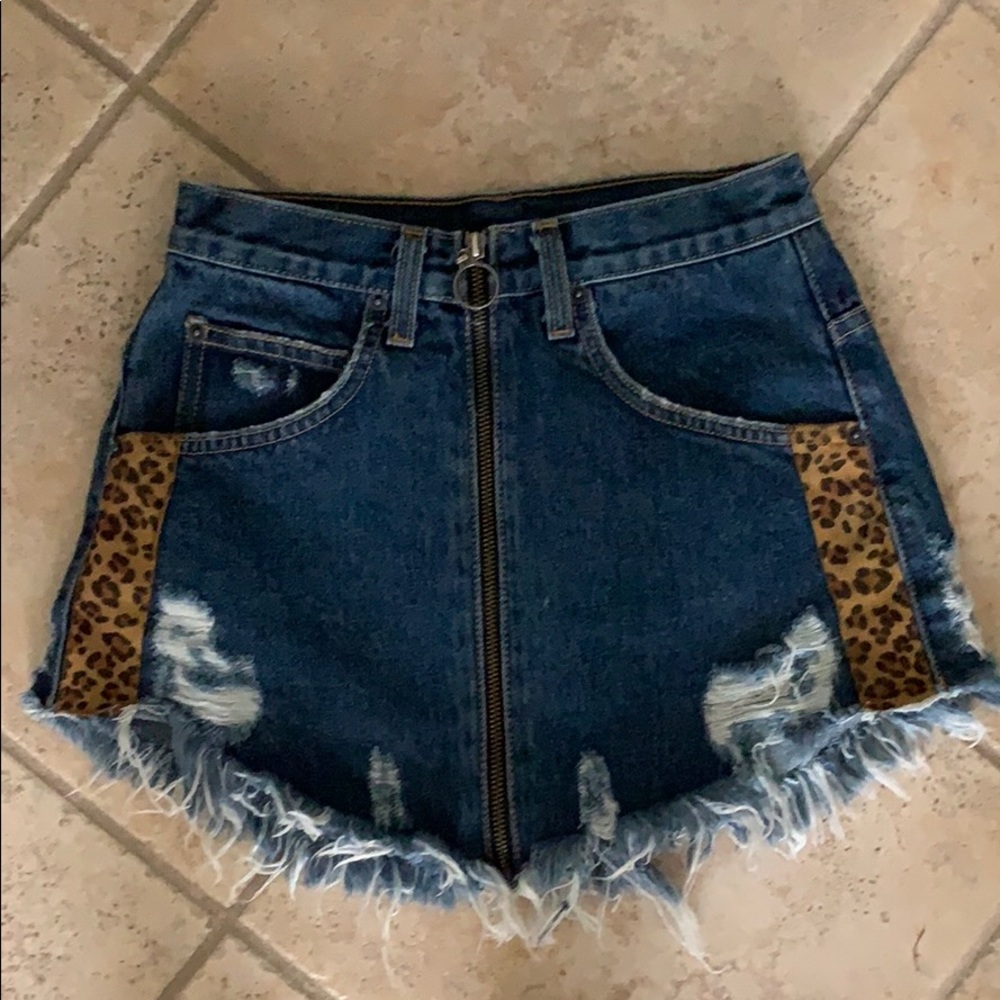 Carmar denim mini skirt